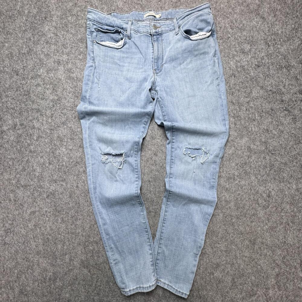 Levi's 511 Jeans Mens 33x29 Blue Light Wash Slim Tapered Stretch Distressed
